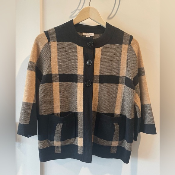 Mercer Street Studio Black and Tan Cardigan Sweater - Picture 12 of 13